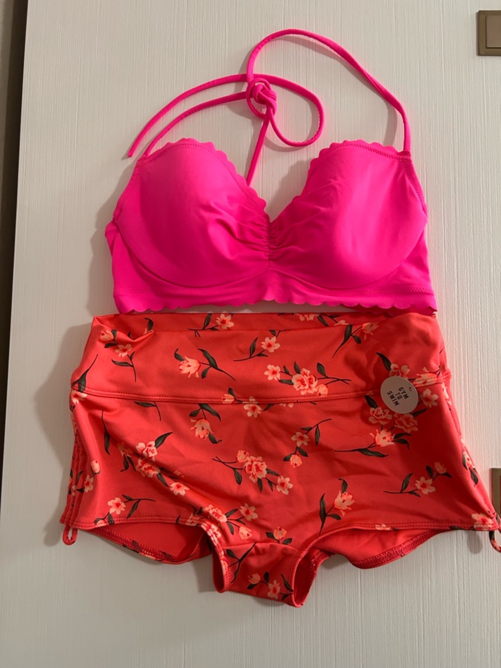 NWT👙🪸VS Hot Pink Bikini Top👙Coral Floral Swim Booty Bottoms🪸👙